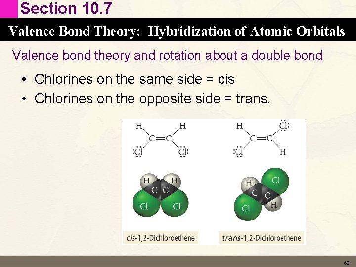Section 10. 7 Valence Bond Theory: Hybridization of Atomic Orbitals Valence bond theory and Section 10. 7 Valence Bond Theory: Hybridization of Atomic Orbitals Valence bond theory and