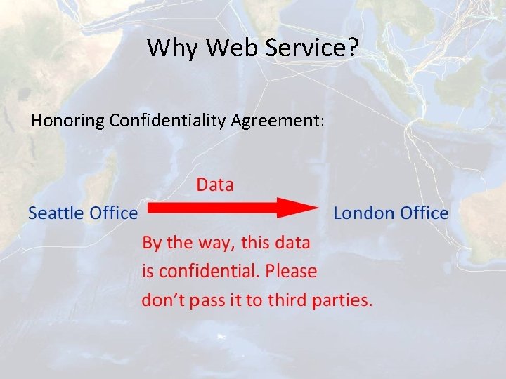 Why Web Service? Honoring Confidentiality Agreement: 