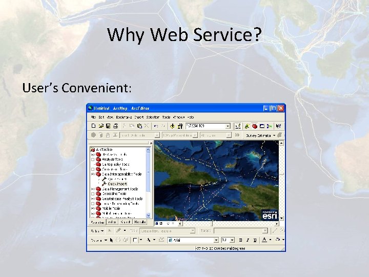 Why Web Service? User’s Convenient: 