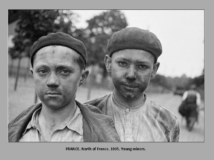 FRANCE. North of France. 1935. Young miners. 