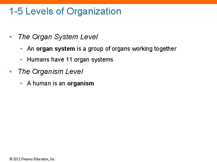 1 -5 Levels of Organization • The Organ System Level • An organ system
