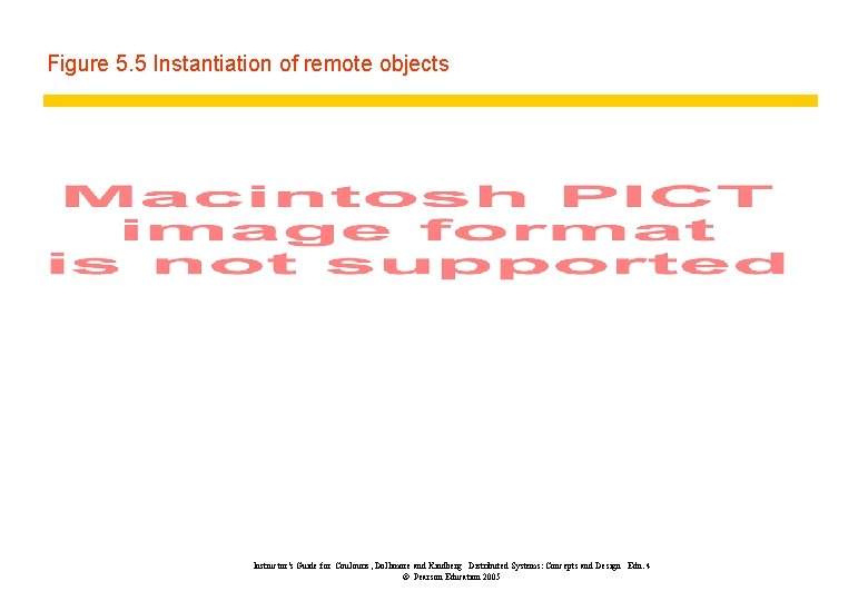 Figure 5. 5 Instantiation of remote objects Instructor’s Guide for Coulouris, Dollimore and Kindberg