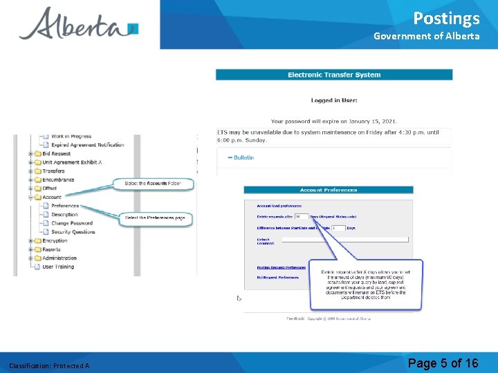 Postings Government of Alberta Classification: Protected A Page 5 of 16 