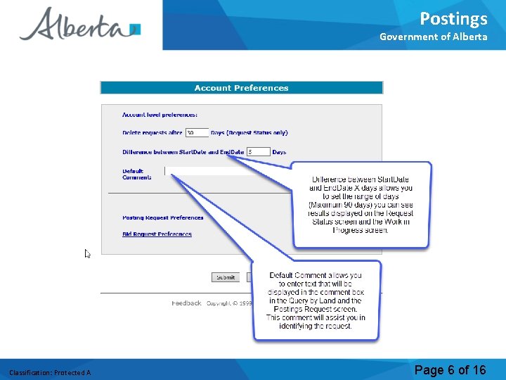 Postings Government of Alberta Classification: Protected A Page 6 of 16 