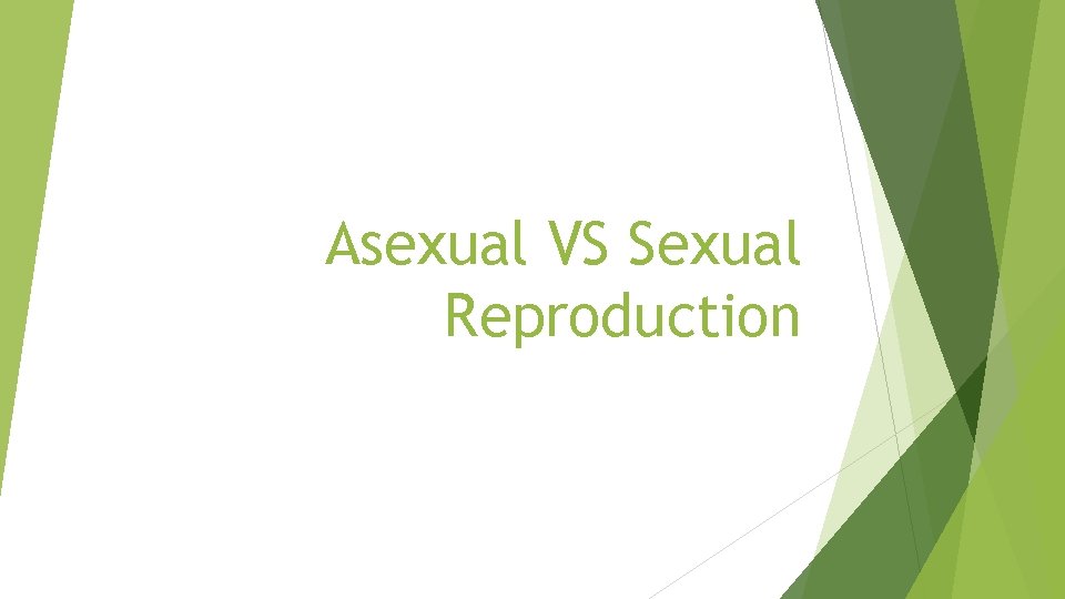 Asexual VS Sexual Reproduction 