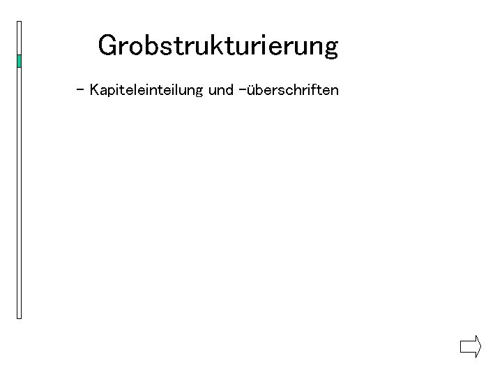 Grobstrukturierung - Kapiteleinteilung und -überschriften 