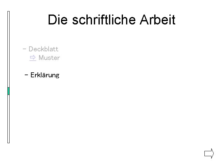 Die schriftliche Arbeit - Deckblatt Muster - Erklärung 