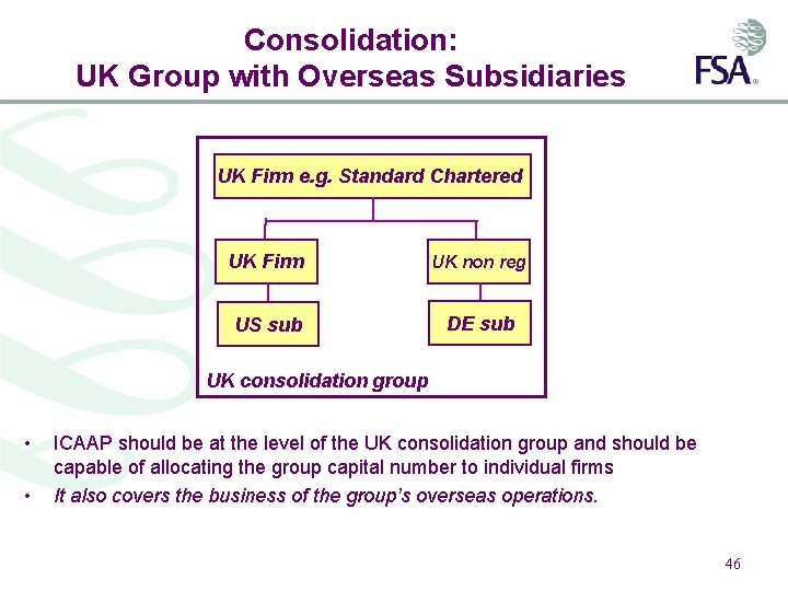 Consolidation: UK Group with Overseas Subsidiaries UK Firm e. g. Standard Chartered UK Firm