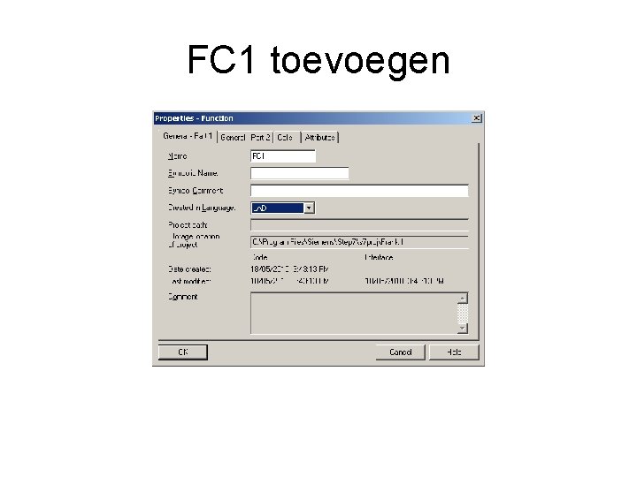 FC 1 toevoegen 