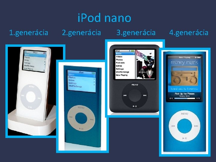 i. Pod nano 1. generácia 2. generácia 3. generácia 4. generácia 