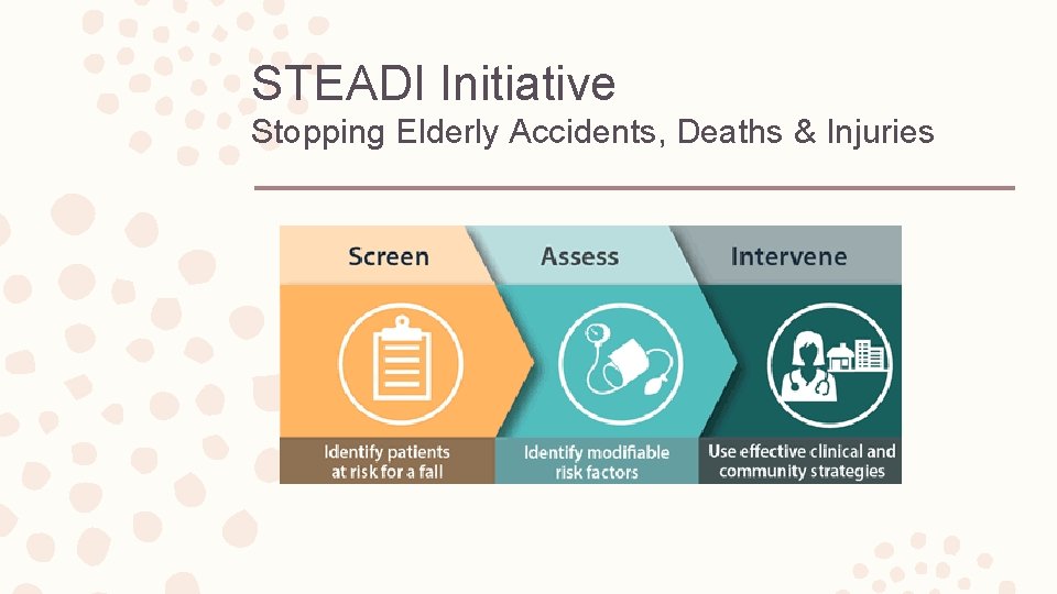 STEADI Initiative Stopping Elderly Accidents, Deaths & Injuries 