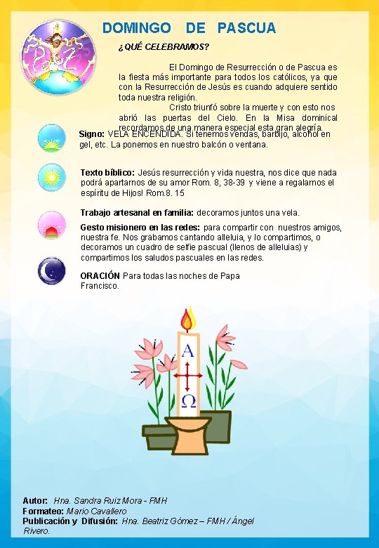 DOMINGO DE PASCUA ¿QUÉ CELEBRAMOS? El Domingo de Resurrección o de Pascua es la