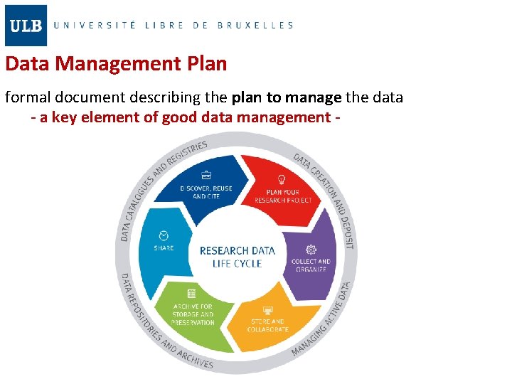 Data Management Plan formal document describing the plan to manage the data - a