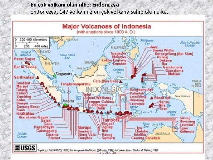 En çok volkanı olan ülke: Endonezya, 147 volkan ile en çok volkana sahip olan