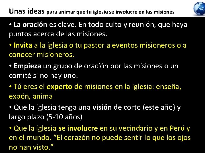 Unas ideas para animar que tu iglesia se involucre en las misiones • La