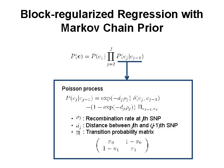 Block-regularized Regression with Markov Chain Prior Poisson process • • • : Recombination rate Block-regularized Regression with Markov Chain Prior Poisson process • • • : Recombination rate