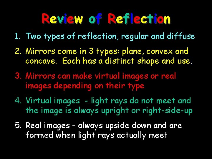 R ev i ew o f R ef l ec t i o n