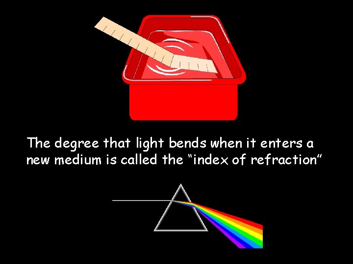 The degree that light bends when it enters a new medium is called the