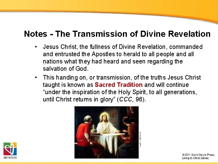 Notes - The Transmission of Divine Revelation Image in public domain • Jesus Christ,