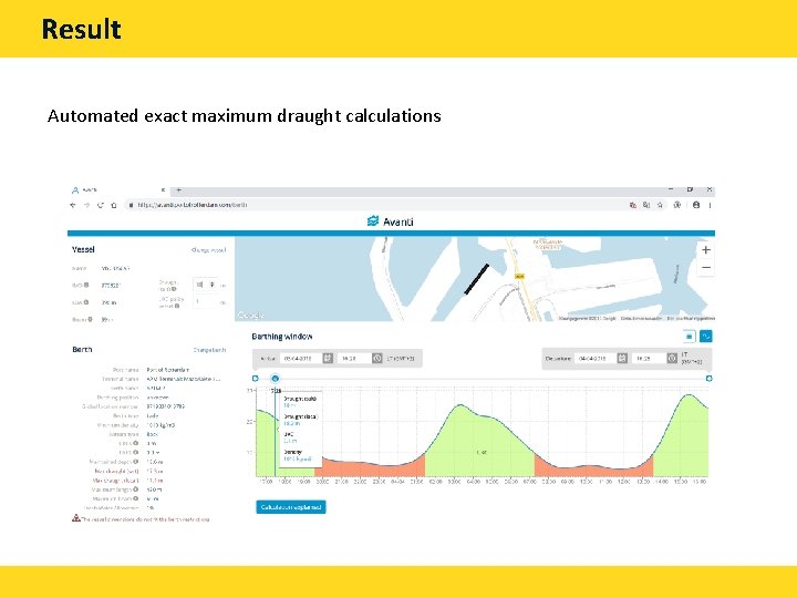 Result Automated exact maximum draught calculations 