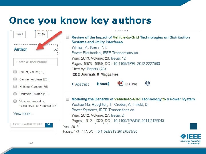 Once you know key authors 33 