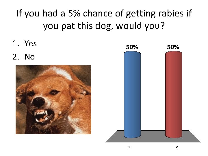 If you had a 5% chance of getting rabies if you pat this dog,