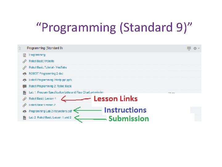 “Programming (Standard 9)” 