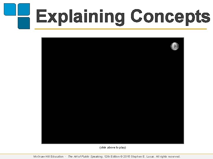 Explaining Concepts (click above to play) Mc. Graw-Hill Education ∙ The Art of Public