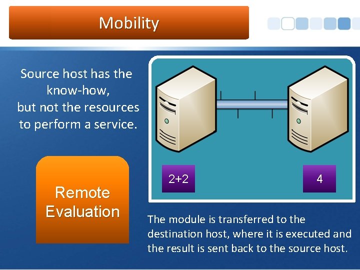 Mobility Source host has the know-how, but not the resources to perform a service.