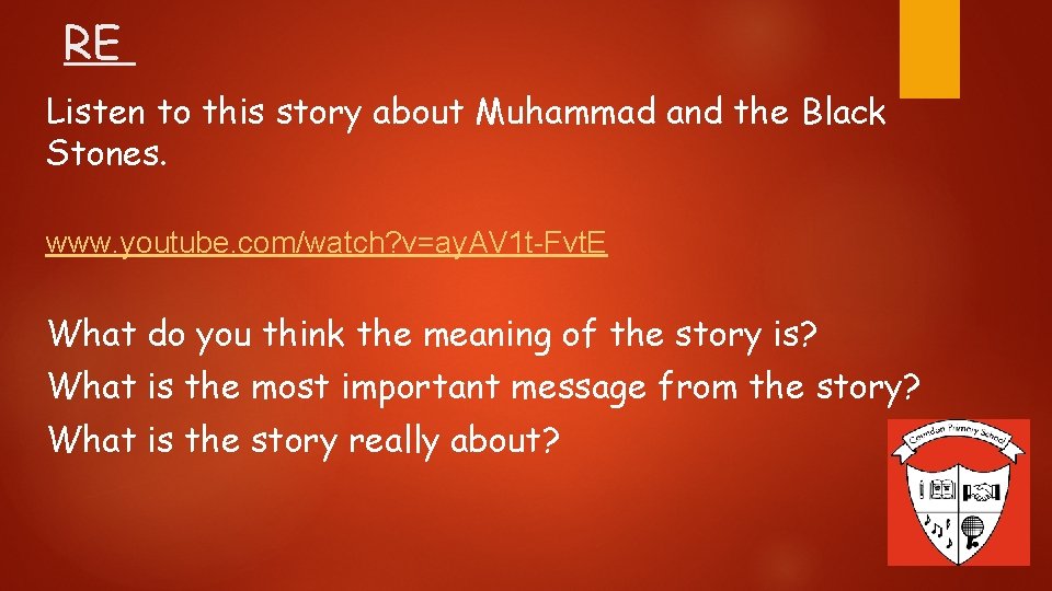 RE Listen to this story about Muhammad and the Black Stones. www. youtube. com/watch?