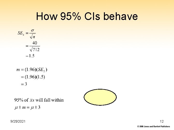 How 95% CIs behave 9/25/2021 12 