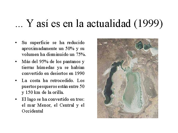 . . . Y así es en la actualidad (1999) • Su superficie se