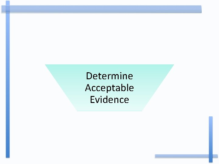 Determine Acceptable Evidence 