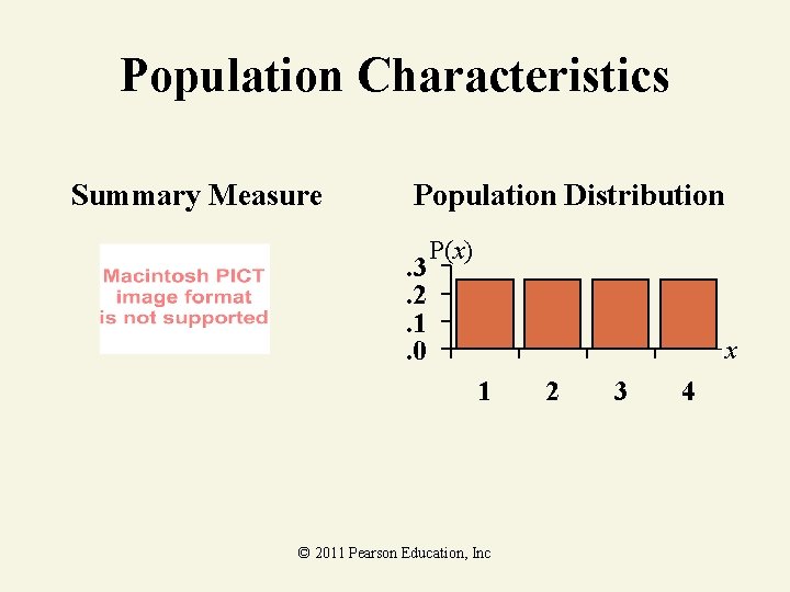 Population Characteristics Summary Measure Population Distribution. 3. 2. 1. 0 P(x) x 1 ©