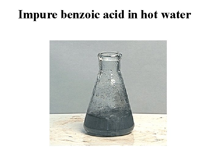 Impure benzoic acid in hot water 