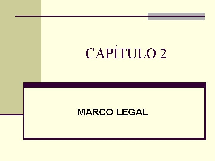 CAPÍTULO 2 MARCO LEGAL 