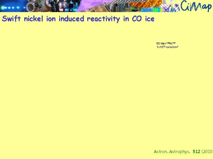 Swift nickel ion induced reactivity in CO ice 50 Me. V 58 Ni 13+