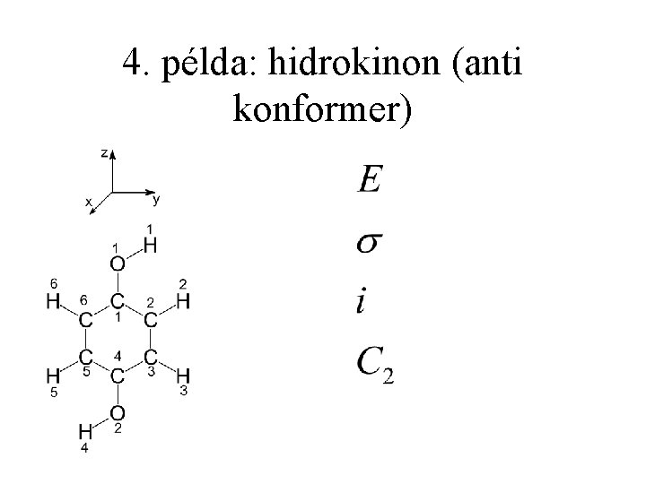 4. példa: hidrokinon (anti konformer) 