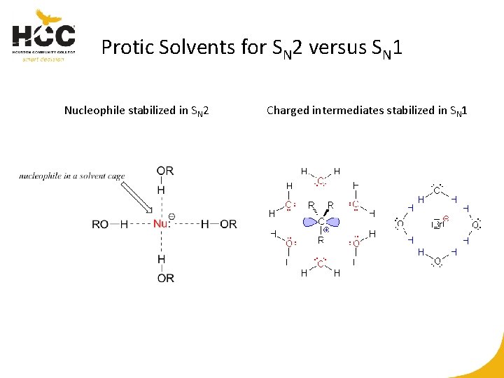 Protic Solvents for SN 2 versus SN 1 Nucleophile stabilized in SN 2 Charged