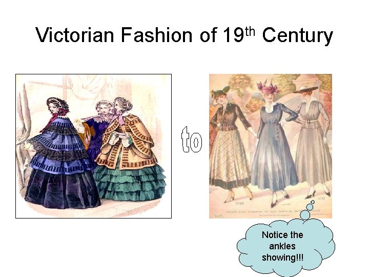 Victorian Fashion of 19 th Century Notice the ankles showing!!! 