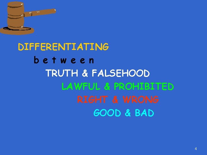 DIFFERENTIATING b e t w e e n TRUTH & FALSEHOOD LAWFUL & PROHIBITED