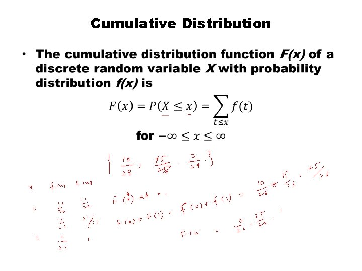 Cumulative Distribution • 