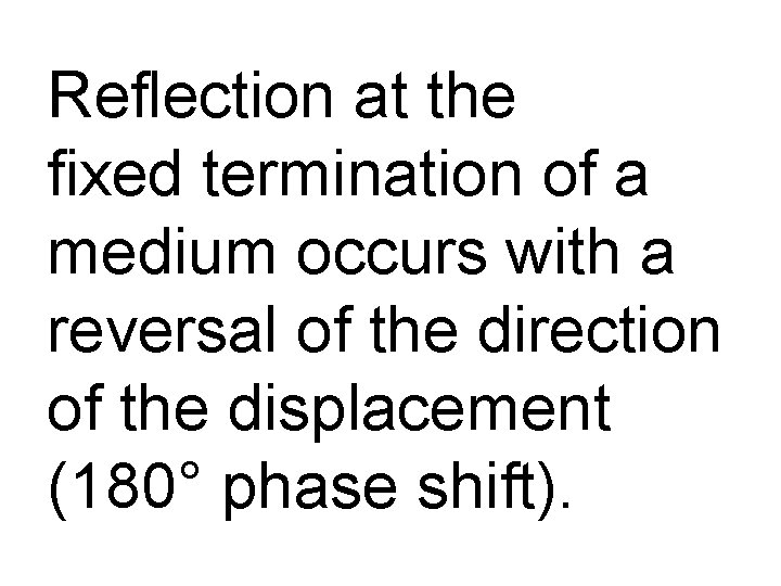 Reflection at the fixed termination of a medium occurs with a reversal of the