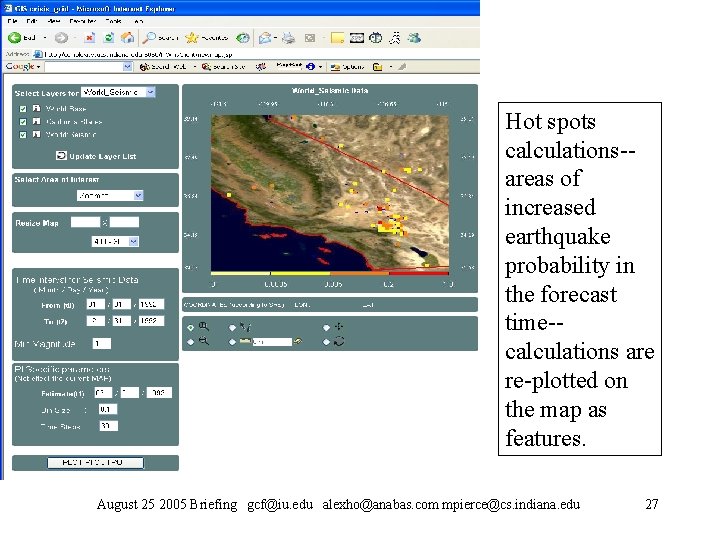 Hot spots calculations-areas of increased earthquake probability in the forecast time-calculations are re-plotted on Hot spots calculations-areas of increased earthquake probability in the forecast time-calculations are re-plotted on