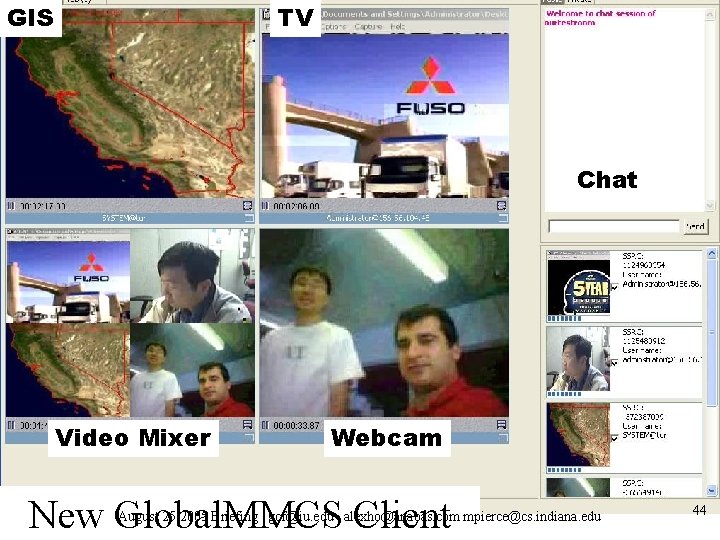 GIS TV Chat Video Mixer Webcam New Global. MMCS Client August 25 2005 Briefing GIS TV Chat Video Mixer Webcam New Global. MMCS Client August 25 2005 Briefing