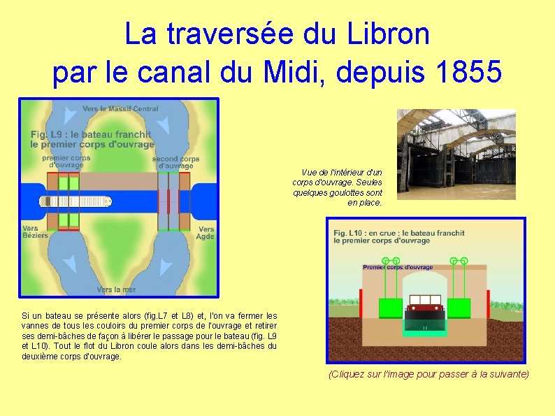 La traversée du Libron par le canal du Midi, depuis 1855 Vue de l'intérieur