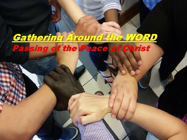 Gathering Around the WORD Passing of the Peace of Christ 