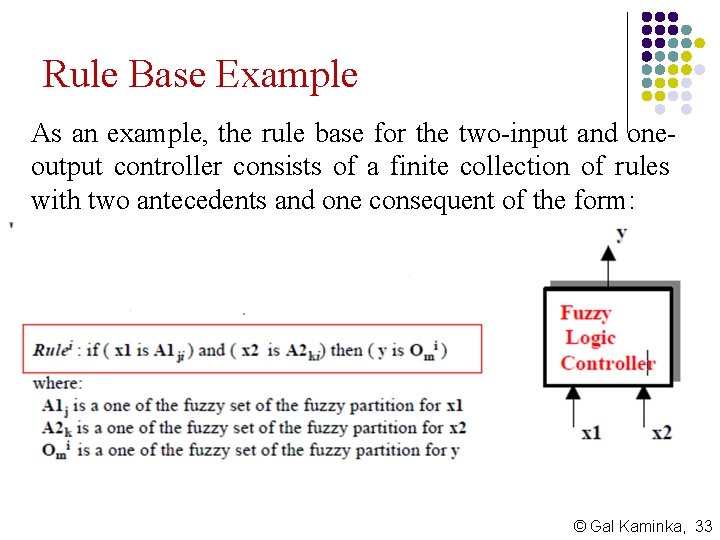 Rule Base Example As an example, the rule base for the two-input and oneoutput