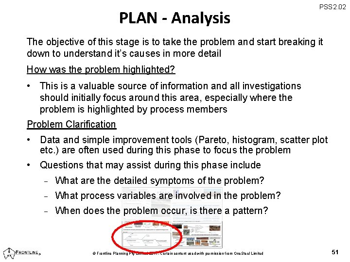 PLAN - Analysis PSS 2. 02 The objective of this stage is to take