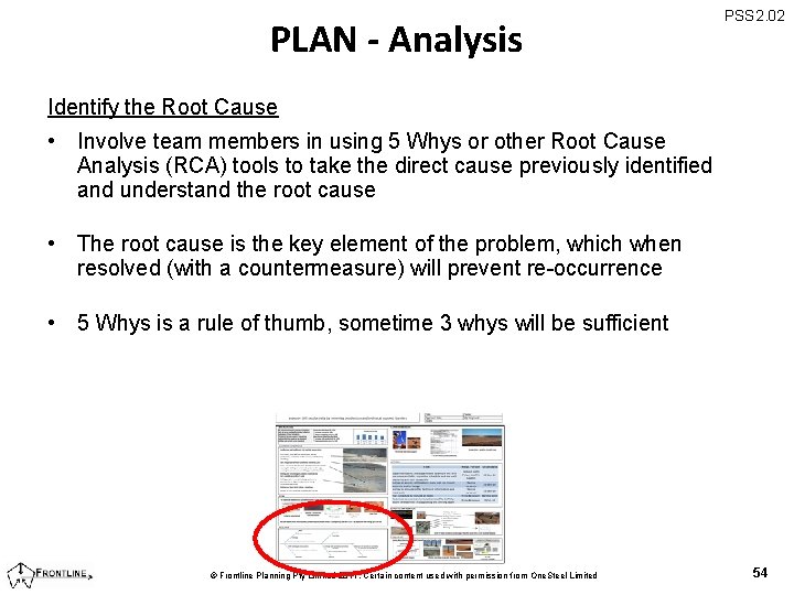 PLAN - Analysis PSS 2. 02 Identify the Root Cause • Involve team members